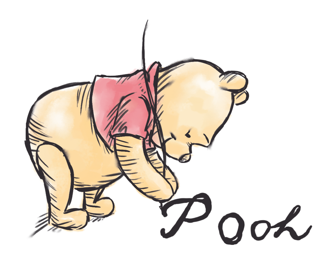 名前を書くプーさん画像